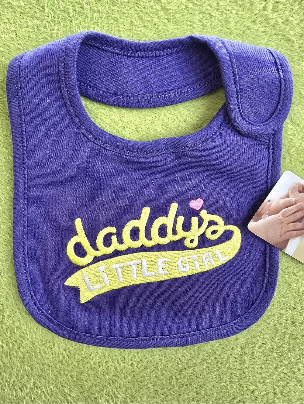 NWT 0-12M  BABY BIB Carter's Purple Yellow & Pink Heart  Daddys Little Girl (Q5)